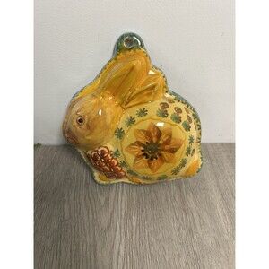 Vintage Da Forno Ceramic Bunny Rabbit Mold Wall Hanging Decor Glossy Italy